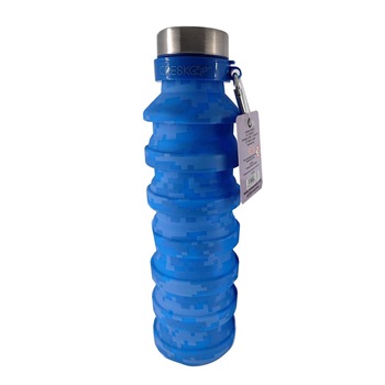 Botella de silicona Cresko 550 ml azul pixeles ARTck729