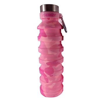 Botella de silicona Cresko 550 ml camufalda rosa ARTck730