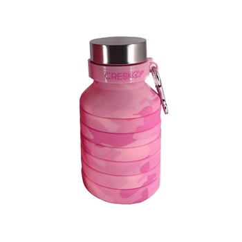 Botella de silicona Cresko 550 ml camufalda rosa ARTck730