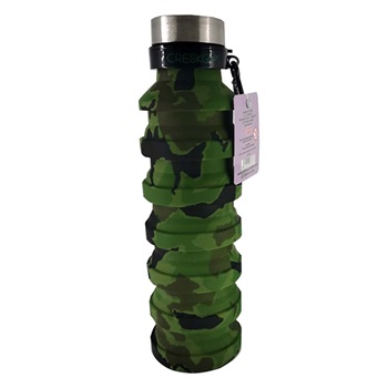Botella de silicona Cresko 550 ml camufalda verde ARTck732