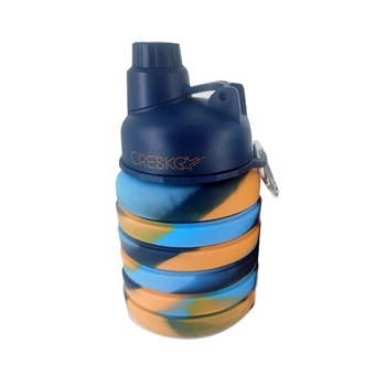 Botella de silicona Cresko 500 ml naranja/celeste/azul ARTck747
