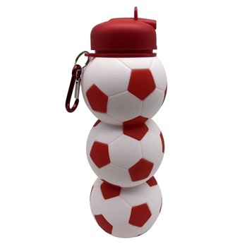 Botella de silicona Cresko 800 ml pelota rojo y blanco ARTck279