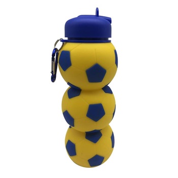 Botella de silicona Cresko 800 ml pelota amarillo y azul ARTck278