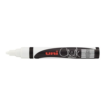 Marcador Uni-chalk 5m punta 2,5 mm cónica blanco