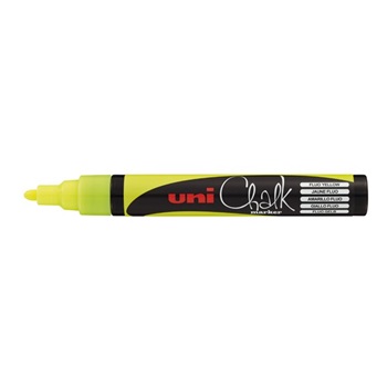 Marcador Uni-chalk 5m punta 2,5 mm cónica amarillo